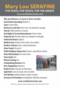 Campaign Platform for Mary Lou Serafine Page 2